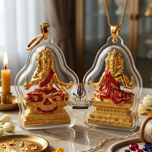 ✨ [The Sovereign of Divine Benediction: The 2026 Master-Edition] Sacred "Pu Ruesi Phrommaet" (Ruesi of Brahma-Wisdom) – Special "Pu Prathan Phon 108" (Grandfather Grants 108 Blessings) Edition – Gold-Plated Bronze with Crimson-Red Enamel Thai
