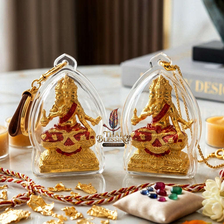 ✨ [The Sovereign of Divine Benediction: The 2026 Master-Edition] Sacred "Pu Ruesi Phrommaet" (Ruesi of Brahma-Wisdom) – Special "Pu Prathan Phon 108" (Grandfather Grants 108 Blessings) Edition – Gold-Plated Bronze with Crimson-Red Enamel Thai