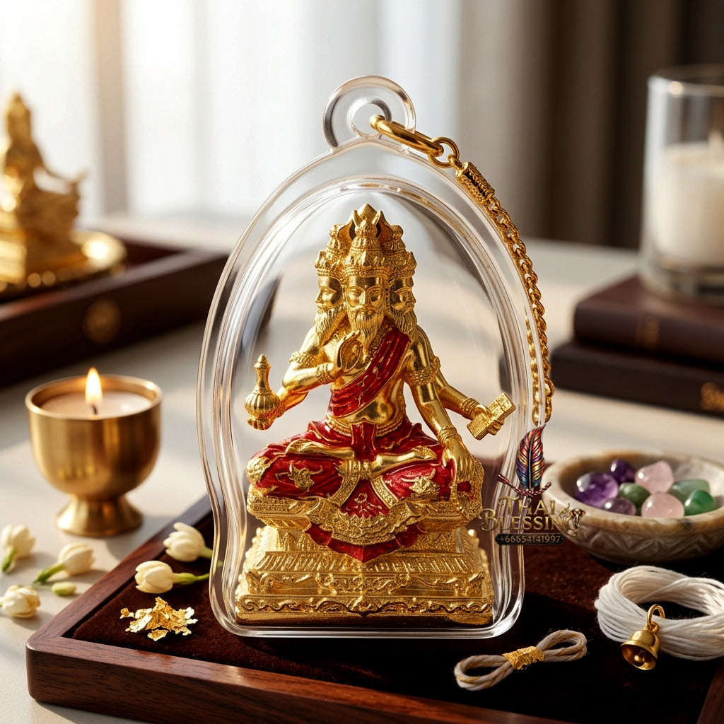 ✨ [The Sovereign of Divine Benediction: The 2026 Master-Edition] Sacred "Pu Ruesi Phrommaet" (Ruesi of Brahma-Wisdom) – Special "Pu Prathan Phon 108" (Grandfather Grants 108 Blessings) Edition – Gold-Plated Bronze with Crimson-Red Enamel Thai