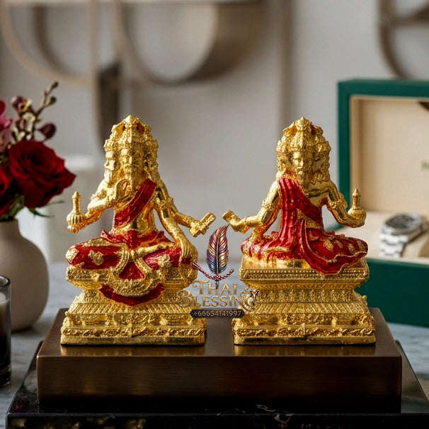✨ [The Sovereign of Divine Benediction: The 2026 Master-Edition] Sacred "Pu Ruesi Phrommaet" (Ruesi of Brahma-Wisdom) – Special "Pu Prathan Phon 108" (Grandfather Grants 108 Blessings) Edition – Gold-Plated Bronze with Crimson-Red Enamel Thai