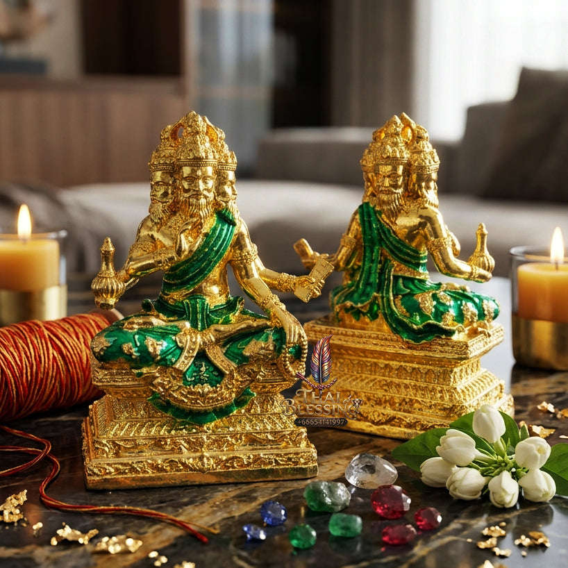 ✨ [The Sovereign of Divine Benediction: The 2026 Master-Edition] Sacred "Pu Ruesi Phrommaet" (Ruesi of Brahma-Wisdom) – Special "Pu Prathan Phon 108" (Grandfather Grants 108 Blessings) Edition – Gold-Plated Bronze with Emerald-Green Enamel Thai