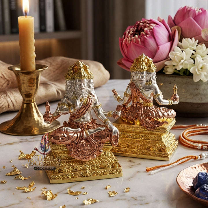 ✨ [The Sovereign of Divine Benediction: The 2026 Master-Edition] Sacred "Pu Ruesi Phrommaet" (Ruesi of Brahma-Wisdom) – Special "Pu Prathan Phon 108" (Grandfather Grants 108 Blessings) Edition – Tri-Color 3K Plated Bronze Thai Blessing Co By