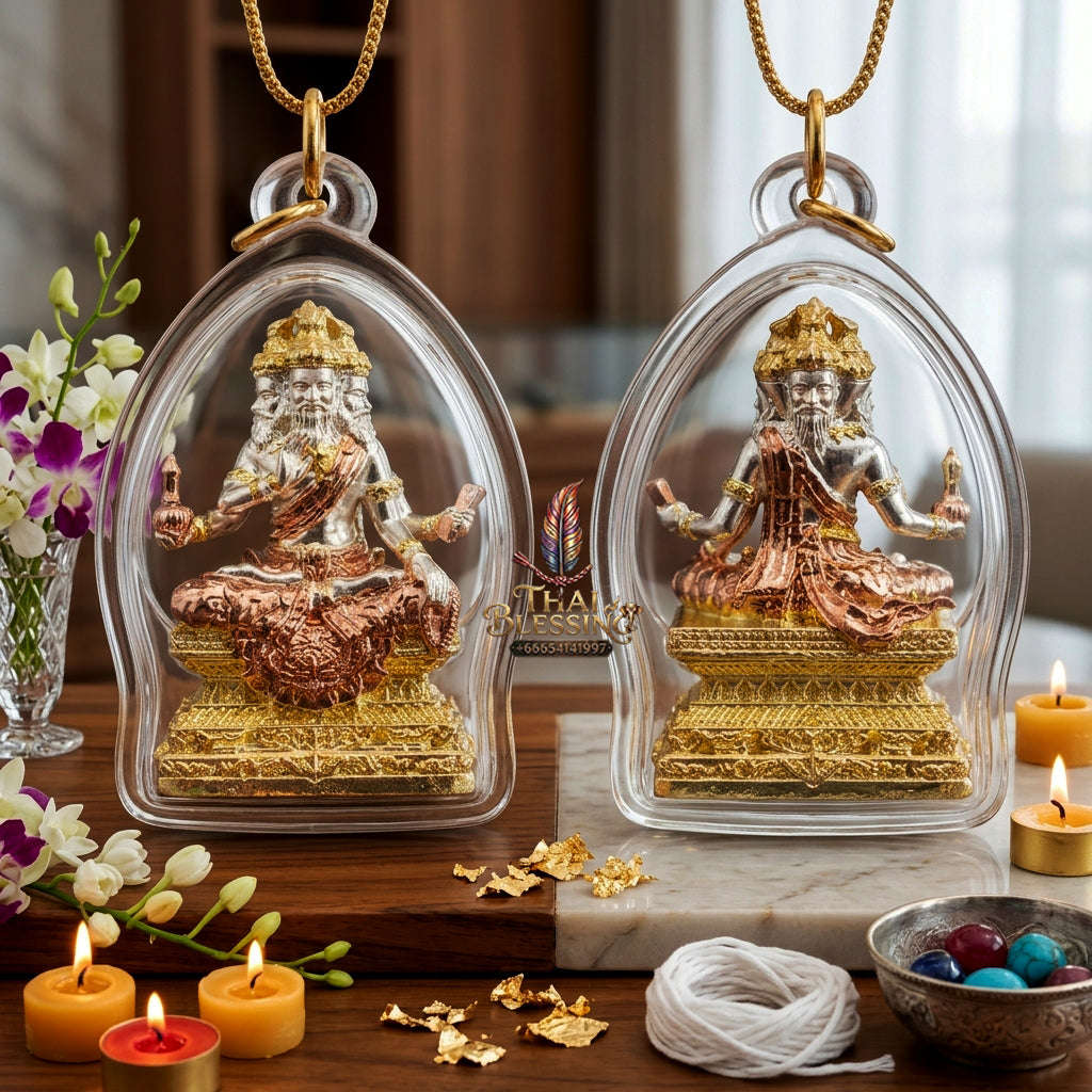 ✨ [The Sovereign of Divine Benediction: The 2026 Master-Edition] Sacred "Pu Ruesi Phrommaet" (Ruesi of Brahma-Wisdom) – Special "Pu Prathan Phon 108" (Grandfather Grants 108 Blessings) Edition – Tri-Color 3K Plated Bronze Thai Blessing Co By