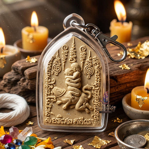 ✨ [The Sovereign of Forbidden Allure: The 2010 Master-Edition] Sacred "In Maha Sane" (The Twin Deities of Universal Attraction) – Special "Wan Saneh Dok Thong" (Golden Flower Charm Herb) Matrix Thai Blessing Co By RURUECHA