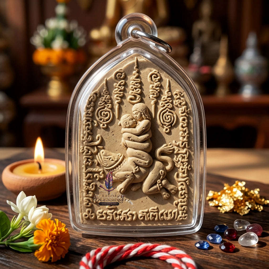 ✨ [The Sovereign of Forbidden Allure: The 2010 Master-Edition] Sacred "In Maha Sane" (The Twin Deities of Universal Attraction) – Special "Wan Saneh Dok Thong" (Golden Flower Charm Herb) Matrix Thai Blessing Co By RURUECHA