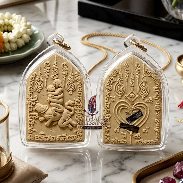 ✨ [The Sovereign of Forbidden Allure: The 2010 Master-Edition] Sacred "In Maha Sane" (The Twin Deities of Universal Attraction) – Special "Wan Saneh Dok Thong" (Golden Flower Charm Herb) Matrix Thai Blessing Co By RURUECHA
