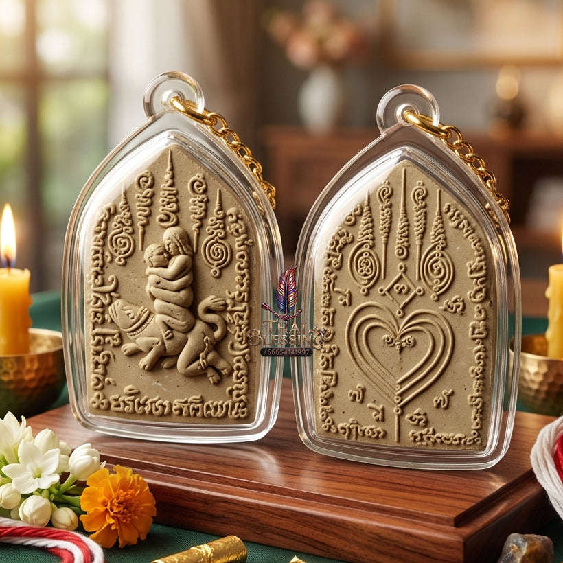✨ [The Sovereign of Forbidden Allure: The 2010 Master-Edition] Sacred "In Maha Sane" (The Twin Deities of Universal Attraction) – Special "Wan Saneh Dok Thong" (Golden Flower Charm Herb) Matrix Thai Blessing Co By RURUECHA