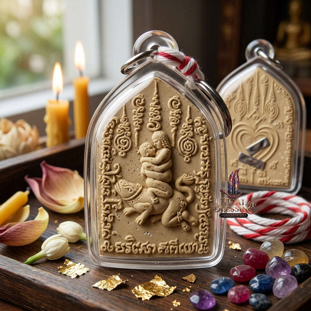 ✨ [The Sovereign of Forbidden Allure: The 2010 Master-Edition] Sacred "In Maha Sane" (The Twin Deities of Universal Attraction) – Special "Wan Saneh Dok Thong" (Golden Flower Charm Herb) Matrix Thai Blessing Co By RURUECHA