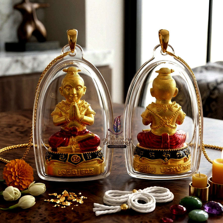 ✨ [The Sovereign of Golden Expansion: The 2019 Master-Edition] Sacred "Kuman Thong Charoen Lap Na Thong" (The Golden-Faced Spirit of Flourishing Luck) – Special "Samrit Gold-Plated" (Sacred Bronze Alloy) Thai Blessing Co By RURUECHA