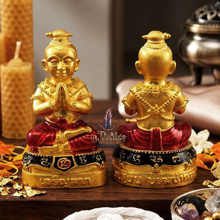✨ [The Sovereign of Golden Expansion: The 2019 Master-Edition] Sacred "Kuman Thong Charoen Lap Na Thong" (The Golden-Faced Spirit of Flourishing Luck) – Special "Samrit Gold-Plated" (Sacred Bronze Alloy) Thai Blessing Co By RURUECHA