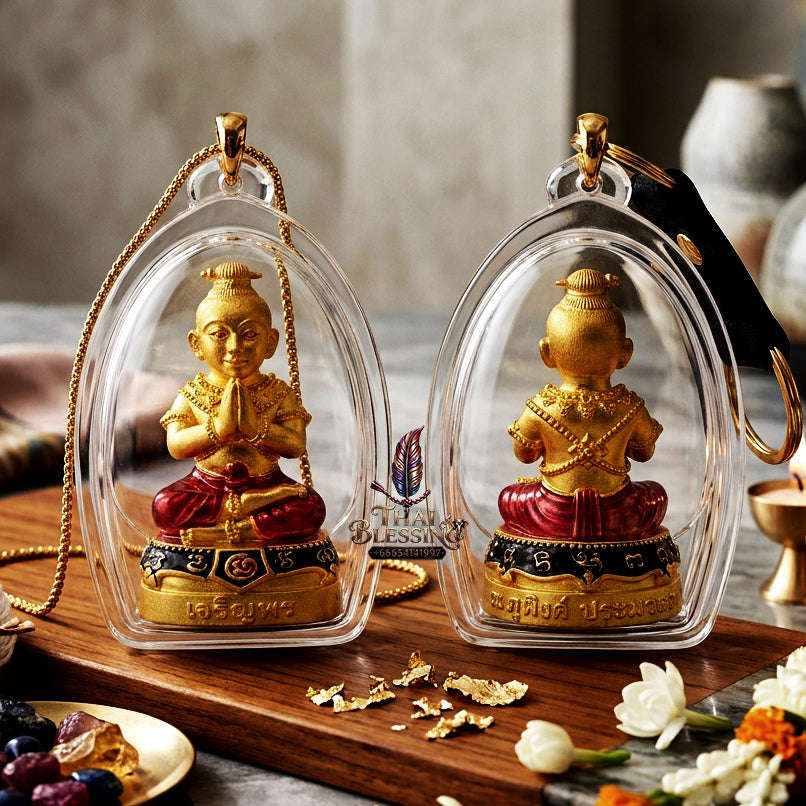 ✨ [The Sovereign of Golden Expansion: The 2019 Master-Edition] Sacred "Kuman Thong Charoen Lap Na Thong" (The Golden-Faced Spirit of Flourishing Luck) – Special "Samrit Gold-Plated" (Sacred Bronze Alloy) Thai Blessing Co By RURUECHA