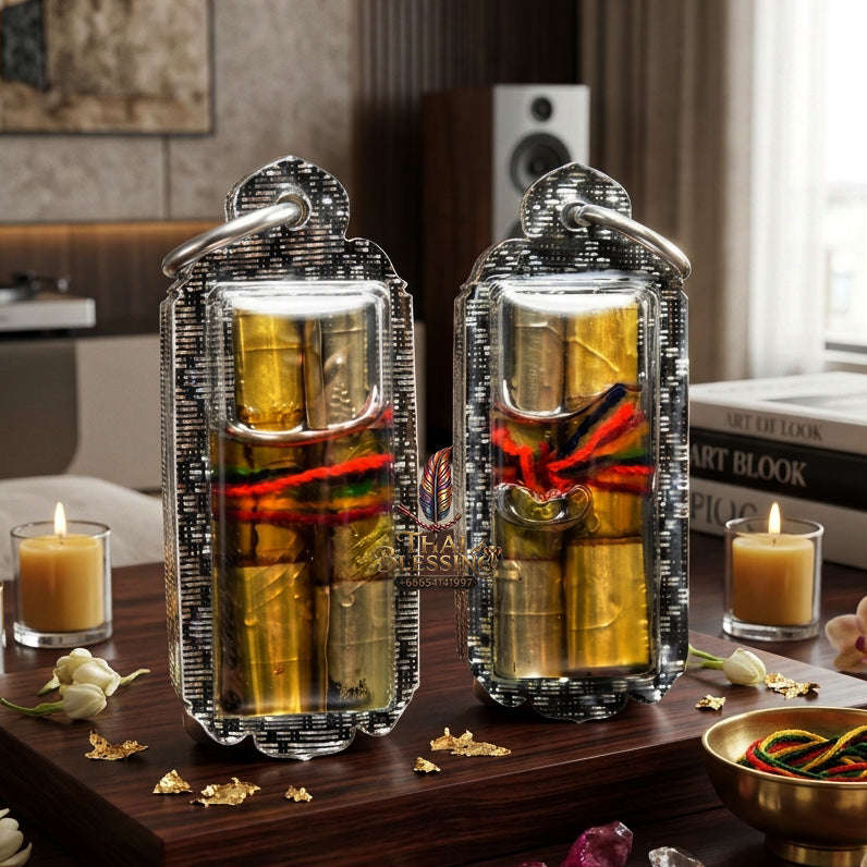✨ [The Sovereign of Heart-Binding Attraction: The 2018 Master-Edition] Sacred "Takrut Na Ok Taek Koo" (The Dual-Heart Binding Spell) – Special "Twin-Action" Matrix (Gold & Silver Takruts) – Encased in "Dok Thong" (Golden Flower) Attraction Oil