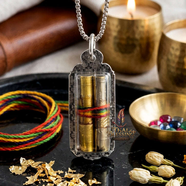 ✨ [The Sovereign of Heart-Binding Attraction: The 2018 Master-Edition] Sacred "Takrut Na Ok Taek Koo" (The Dual-Heart Binding Spell) – Special "Twin-Action" Matrix (Gold & Silver Takruts) – Encased in "Dok Thong" (Golden Flower) Attraction Oil