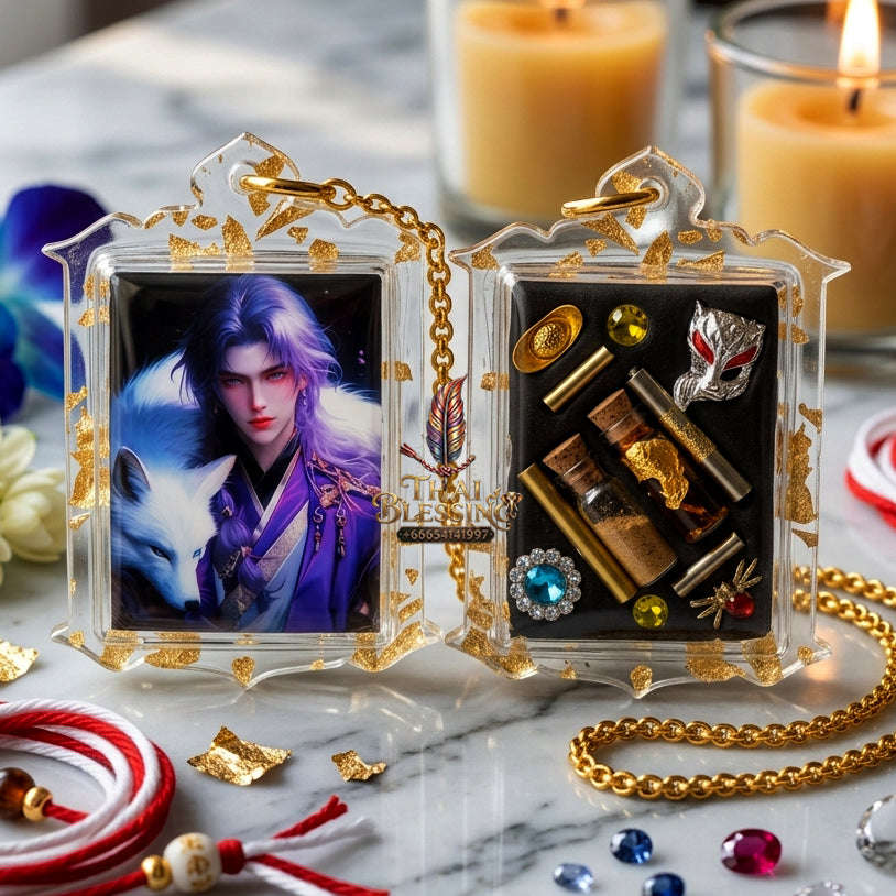 ✨ [The Sovereign of Infinite Allure: The 2025 "Jumbo" Master-Edition] Sacred "Male Fox Deity Locket" (The Nine-Tailed Fox King of Wealth & Dominance) – Special Jumbo Format – Master-Blessed by Kruba Baeng, Wat Ban Tanot (2025/2568) Thai