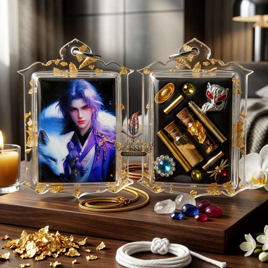 ✨ [The Sovereign of Infinite Allure: The 2025 "Jumbo" Master-Edition] Sacred "Male Fox Deity Locket" (The Nine-Tailed Fox King of Wealth & Dominance) – Special Jumbo Format – Master-Blessed by Kruba Baeng, Wat Ban Tanot (2025/2568) Thai