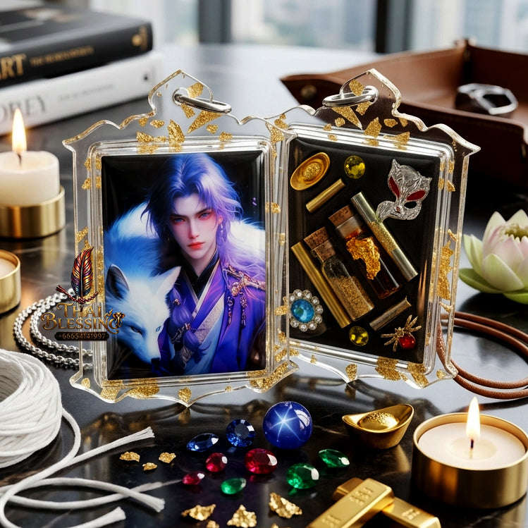 ✨ [The Sovereign of Infinite Allure: The 2025 "Jumbo" Master-Edition] Sacred "Male Fox Deity Locket" (The Nine-Tailed Fox King of Wealth & Dominance) – Special Jumbo Format – Master-Blessed by Kruba Baeng, Wat Ban Tanot (2025/2568) Thai