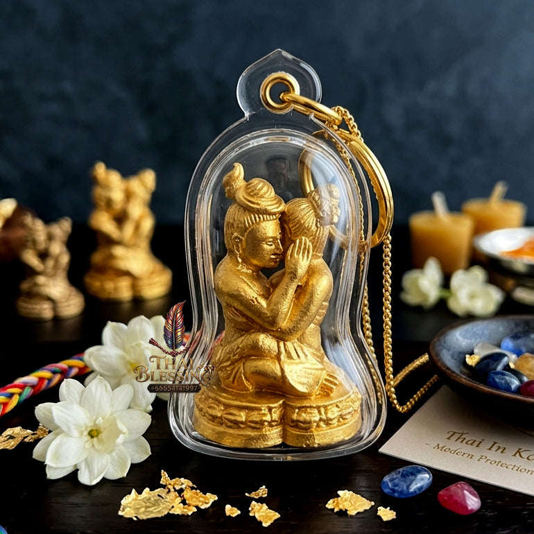 ✨ [The Sovereign of Infinite Attachment & Primal Passion] Sacred "Inn Khu Phukphan Kasan Sawat" (The Couple of Binding Desire) – Master-Edition: Bronze Alloy & Sacred Powder Blend – Ban Khum Thewa (2021) Thai Blessing Co By RURUECHA