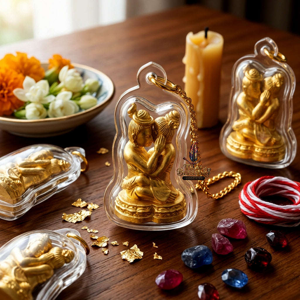 ✨ [The Sovereign of Infinite Attachment & Primal Passion] Sacred "Inn Khu Phukphan Kasan Sawat" (The Couple of Binding Desire) – Master-Edition: Bronze Alloy & Sacred Powder Blend – Ban Khum Thewa (2021) Thai Blessing Co By RURUECHA