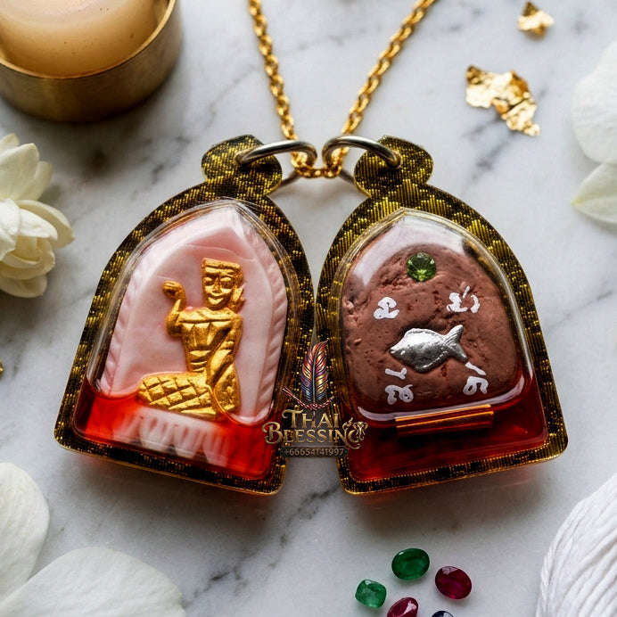 ✨ [The Sovereign of Infinite Attraction: The Master-Edition] Sacred "Nang Kwak – Elephant Bone Carving" (The Great Invoker of Prosperity) – Infused with "Kai Daeng" (Red Jungle Fowl) Attraction Oil & Embedded with "Twin Prosperity Talismans"