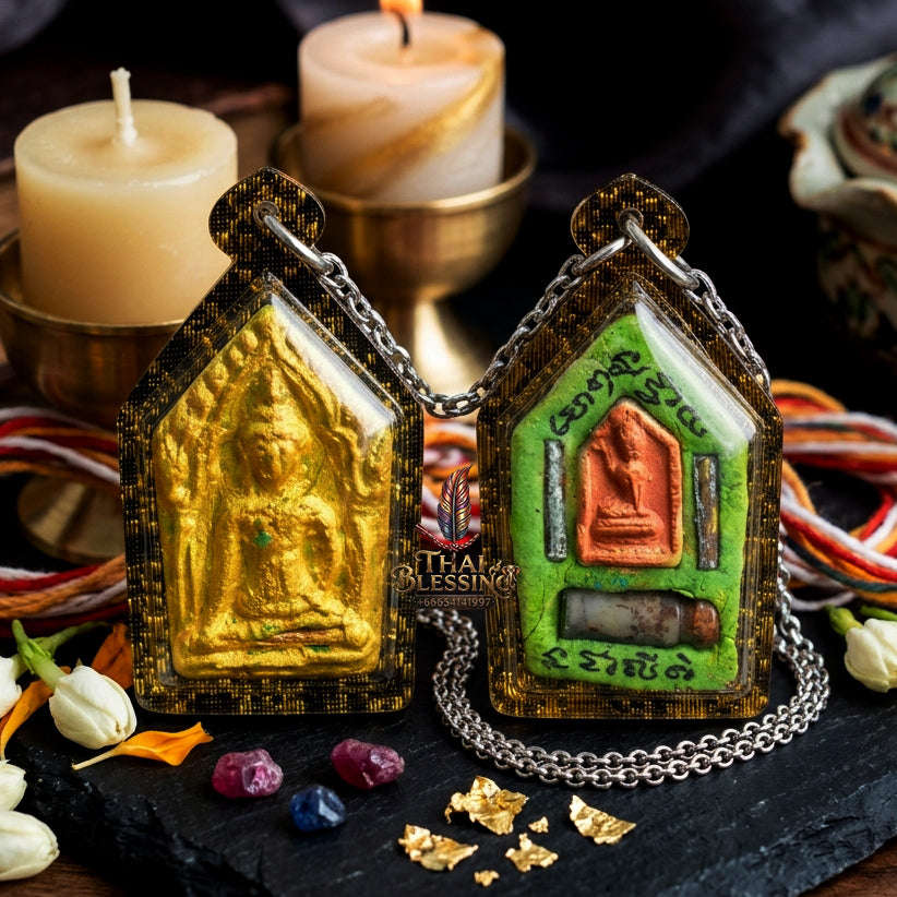 ✨ [The Sovereign of Infinite Attraction: The Master-Edition] Sacred "Phra Khun Phaen Khiao Niao Sap" (The Green Wealth-Magnet Khun Phaen) – Special "Lek Nam Phee & Holy Mineral" Matrix – Embedded with "Twin Prosperity & Attraction" Talismans