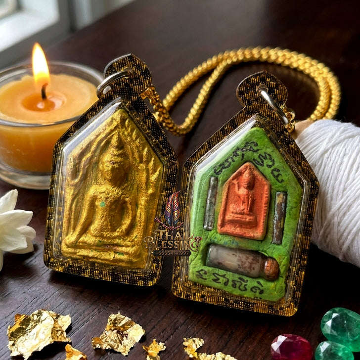 ✨ [The Sovereign of Infinite Attraction: The Master-Edition] Sacred "Phra Khun Phaen Khiao Niao Sap" (The Green Wealth-Magnet Khun Phaen) – Special "Lek Nam Phee & Holy Mineral" Matrix – Embedded with "Twin Prosperity & Attraction" Talismans