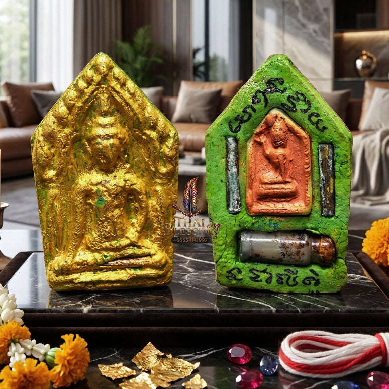 ✨ [The Sovereign of Infinite Attraction: The Master-Edition] Sacred "Phra Khun Phaen Khiao Niao Sap" (The Green Wealth-Magnet Khun Phaen) – Special "Lek Nam Phee & Holy Mineral" Matrix – Embedded with "Twin Prosperity & Attraction" Talismans