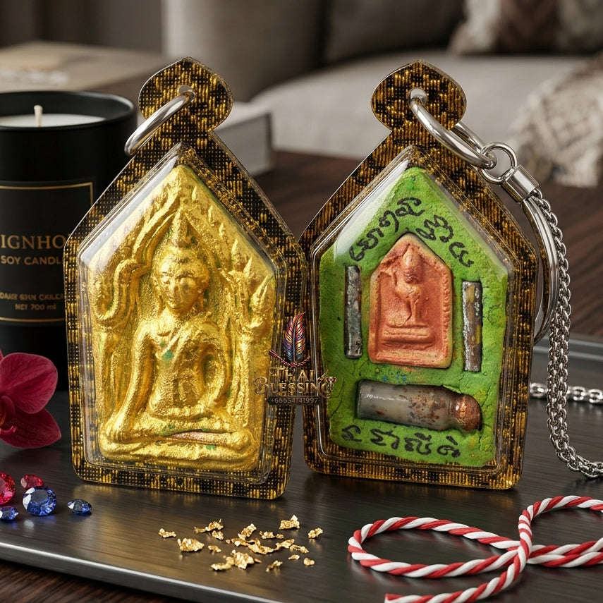 ✨ [The Sovereign of Infinite Attraction: The Master-Edition] Sacred "Phra Khun Phaen Khiao Niao Sap" (The Green Wealth-Magnet Khun Phaen) – Special "Lek Nam Phee & Holy Mineral" Matrix – Embedded with "Twin Prosperity & Attraction" Talismans