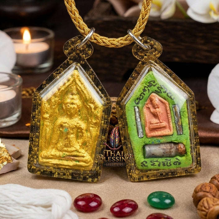 ✨ [The Sovereign of Infinite Attraction: The Master-Edition] Sacred "Phra Khun Phaen Khiao Niao Sap" (The Green Wealth-Magnet Khun Phaen) – Special "Lek Nam Phee & Holy Mineral" Matrix – Embedded with "Twin Prosperity & Attraction" Talismans