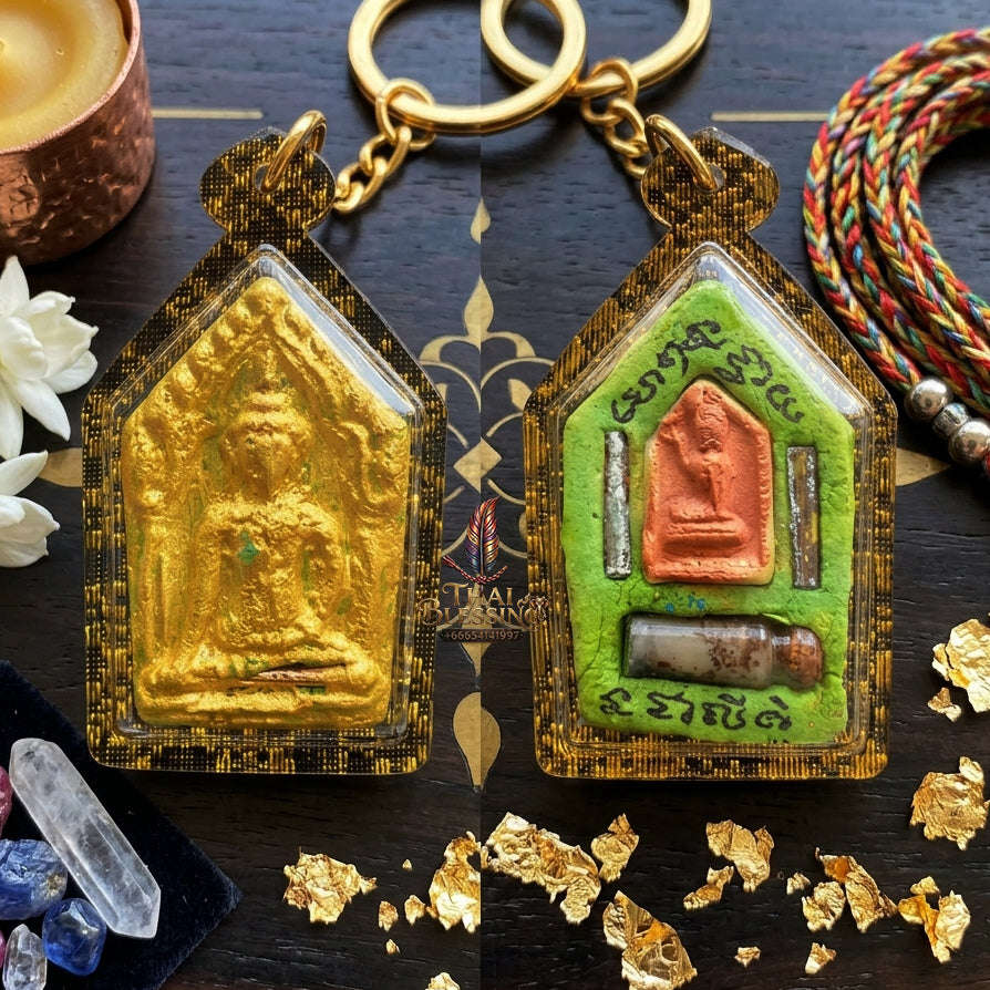 ✨ [The Sovereign of Infinite Attraction: The Master-Edition] Sacred "Phra Khun Phaen Khiao Niao Sap" (The Green Wealth-Magnet Khun Phaen) – Special "Lek Nam Phee & Holy Mineral" Matrix – Embedded with "Twin Prosperity & Attraction" Talismans