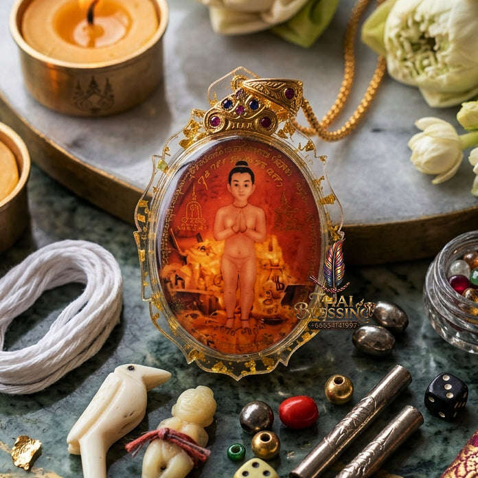✨ [The Sovereign of Infinite Childhood-Spirit Guidance & Absolute Manifestation: The 2026 "Grand-Master" Sovereign Edition] Sacred "Locket Kuman Thong Phet Kla (The Sovereign Diamond-Valiant Guardian)" – Special "Bone-Carved & Ivory-Sarika"