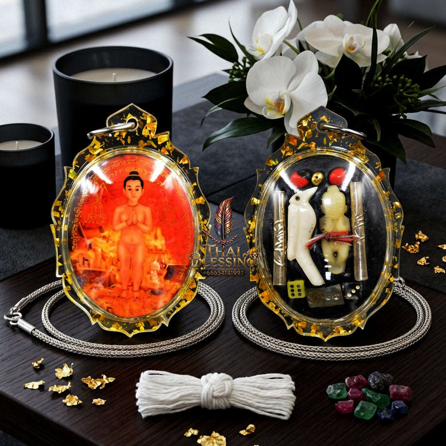 ✨ [The Sovereign of Infinite Childhood-Spirit Guidance & Absolute Manifestation: The 2026 "Grand-Master" Sovereign Edition] Sacred "Locket Kuman Thong Phet Kla (The Sovereign Diamond-Valiant Guardian)" – Special "Bone-Carved & Ivory-Sarika"