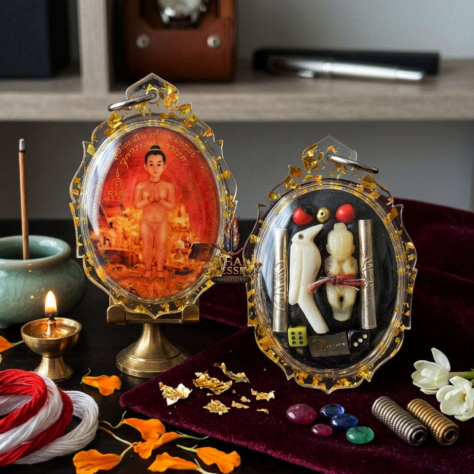 ✨ [The Sovereign of Infinite Childhood-Spirit Guidance & Absolute Manifestation: The 2026 "Grand-Master" Sovereign Edition] Sacred "Locket Kuman Thong Phet Kla (The Sovereign Diamond-Valiant Guardian)" – Special "Bone-Carved & Ivory-Sarika"