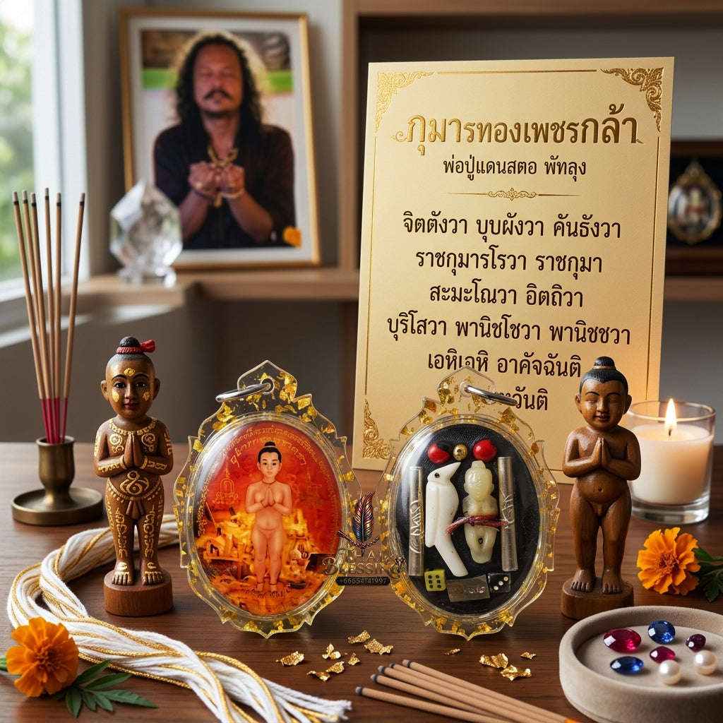 ✨ [The Sovereign of Infinite Childhood-Spirit Guidance & Absolute Manifestation: The 2026 "Grand-Master" Sovereign Edition] Sacred "Locket Kuman Thong Phet Kla (The Sovereign Diamond-Valiant Guardian)" – Special "Bone-Carved & Ivory-Sarika"