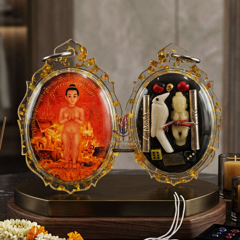 ✨ [The Sovereign of Infinite Childhood-Spirit Guidance & Absolute Manifestation: The 2026 "Grand-Master" Sovereign Edition] Sacred "Locket Kuman Thong Phet Kla (The Sovereign Diamond-Valiant Guardian)" – Special "Bone-Carved & Ivory-Sarika"
