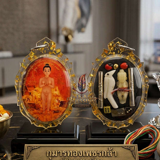 ✨ [The Sovereign of Infinite Childhood-Spirit Guidance & Absolute Manifestation: The 2026 "Grand-Master" Sovereign Edition] Sacred "Locket Kuman Thong Phet Kla (The Sovereign Diamond-Valiant Guardian)" – Special "Bone-Carved & Ivory-Sarika"