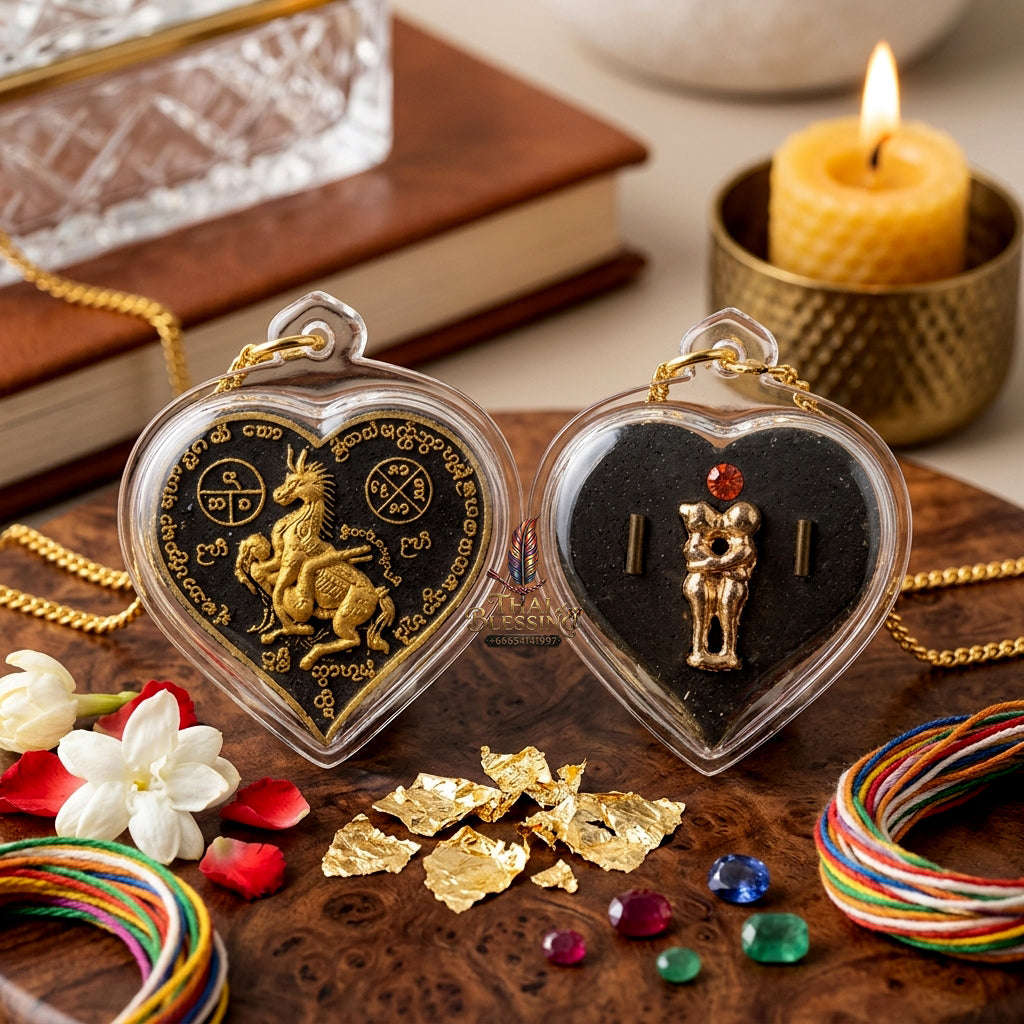 ✨ [The Sovereign of Infinite Desire & Romantic Mastery] Sacred "Ma Sep Nang" (The Horse-Maiden Union) – Special Edition: Sacred Herb-Infused & Gold-Leaf Touched – Master-Blessed by Ajarn Tong, Samnak Phutthakhun Yan Lanna (2017) Thai Blessing