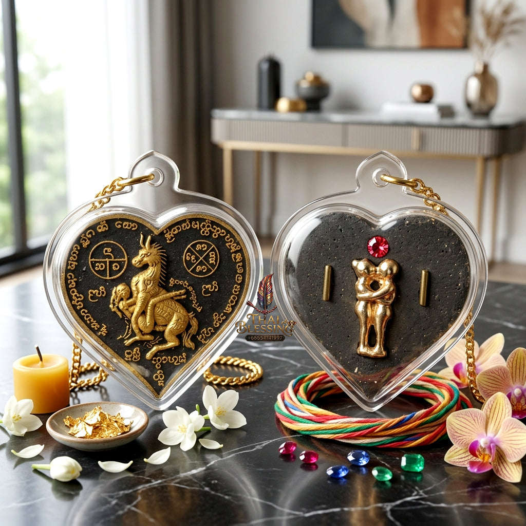 ✨ [The Sovereign of Infinite Desire & Romantic Mastery] Sacred "Ma Sep Nang" (The Horse-Maiden Union) – Special Edition: Sacred Herb-Infused & Gold-Leaf Touched – Master-Blessed by Ajarn Tong, Samnak Phutthakhun Yan Lanna (2017) Thai Blessing