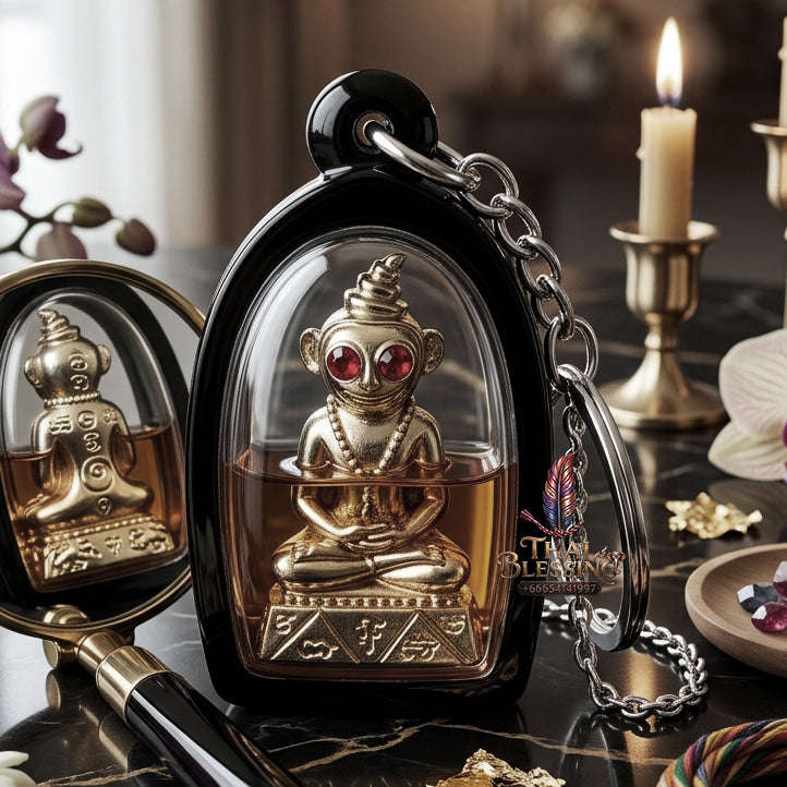 ✨ [The Sovereign of Infinite Desire: The 2022 Master-Edition] Sacred "Phaya Ngang Chao Saneh Pitsawat" (The Lord of Passionate Enchantment) – Special "White Gold" (Thong Khao) Matrix – Encased in "Chant Daeng" (Red Moon/Obsession) Attraction