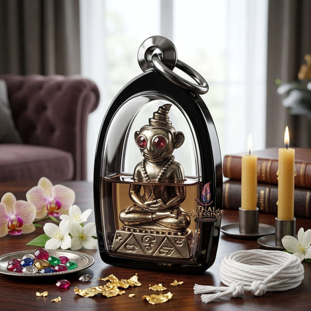✨ [The Sovereign of Infinite Desire: The 2022 Master-Edition] Sacred "Phaya Ngang Chao Saneh Pitsawat" (The Lord of Passionate Enchantment) – Special "White Gold" (Thong Khao) Matrix – Encased in "Chant Daeng" (Red Moon/Obsession) Attraction