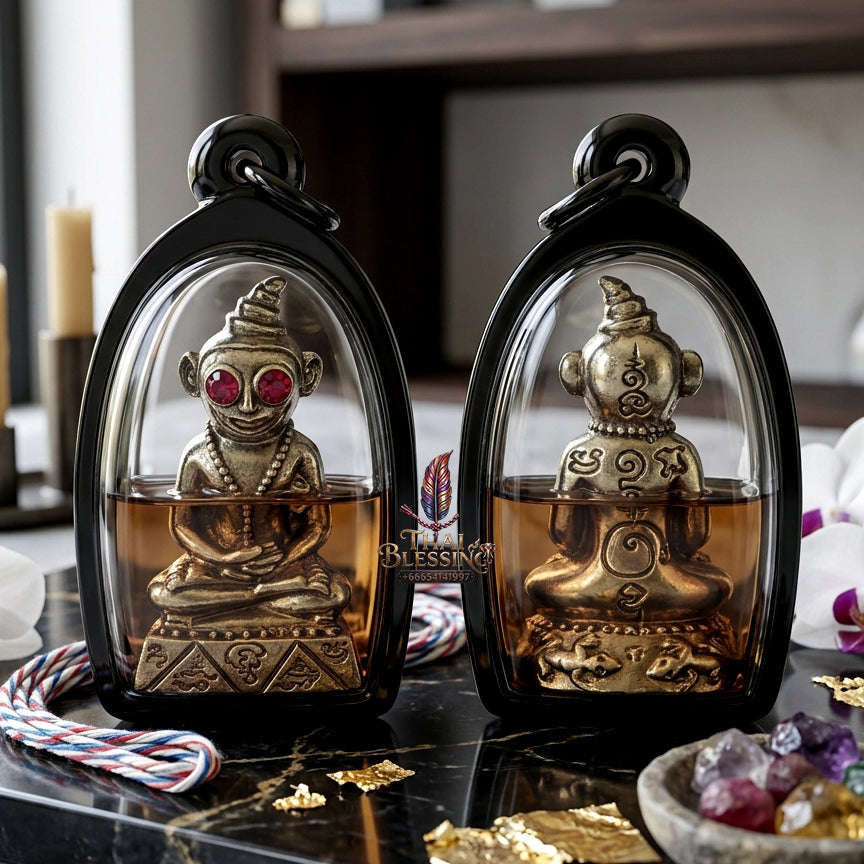 ✨ [The Sovereign of Infinite Desire: The 2022 Master-Edition] Sacred "Phaya Ngang Chao Saneh Pitsawat" (The Lord of Passionate Enchantment) – Special "White Gold" (Thong Khao) Matrix – Encased in "Chant Daeng" (Red Moon/Obsession) Attraction