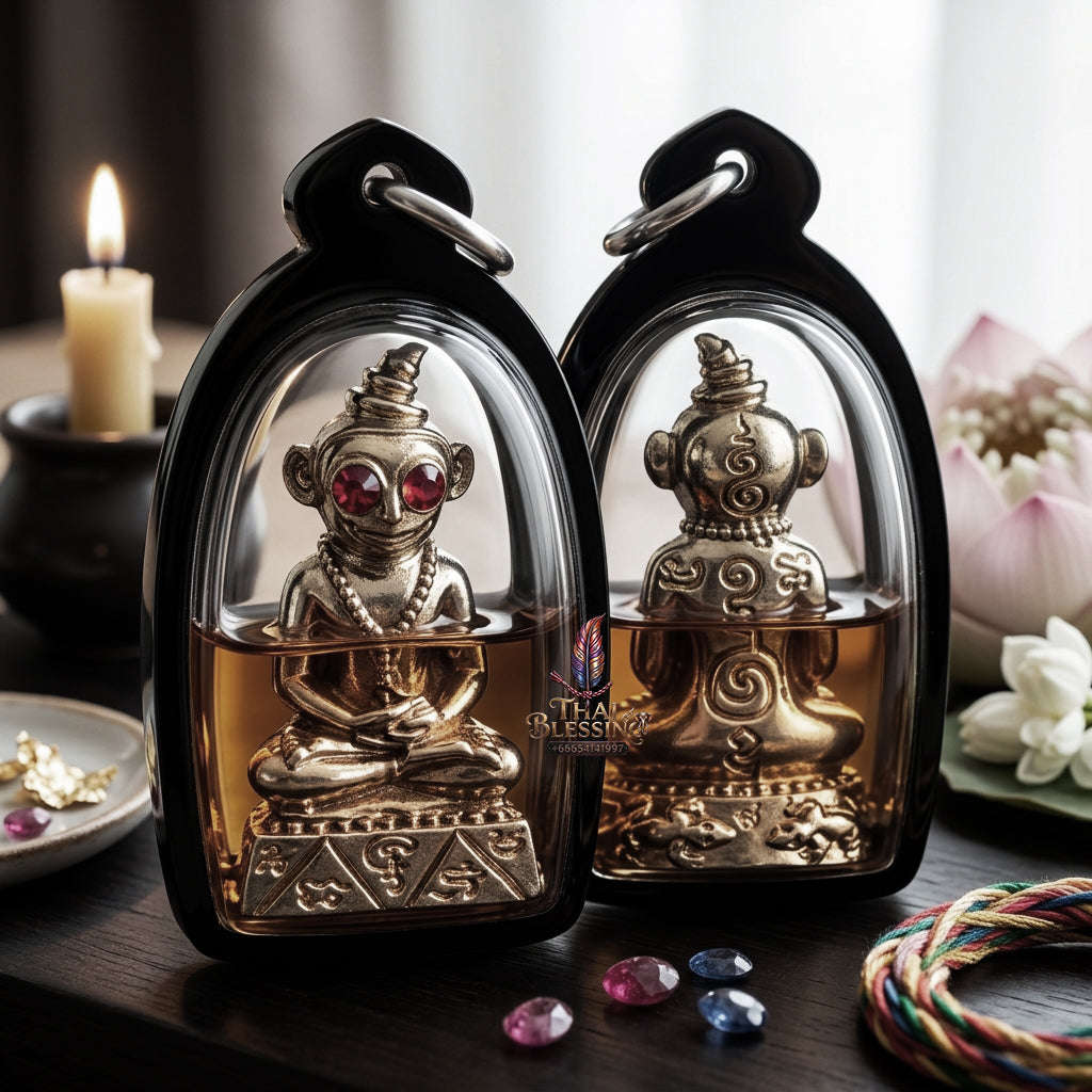 ✨ [The Sovereign of Infinite Desire: The 2022 Master-Edition] Sacred "Phaya Ngang Chao Saneh Pitsawat" (The Lord of Passionate Enchantment) – Special "White Gold" (Thong Khao) Matrix – Encased in "Chant Daeng" (Red Moon/Obsession) Attraction