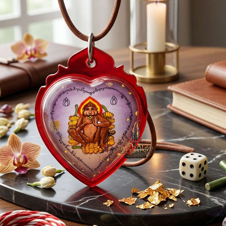 ✨ [The Sovereign of Infinite Ease & Magnetic Prosperity: The 2026 "Master-Class" Edition] Sacred "Locket Ling Kin Kluai (The Monkey Who Eats Bananas – Symbol of Effortless Abundance)" – Special "108-Herb Powder & Charm Oil" Thai Blessing Co By