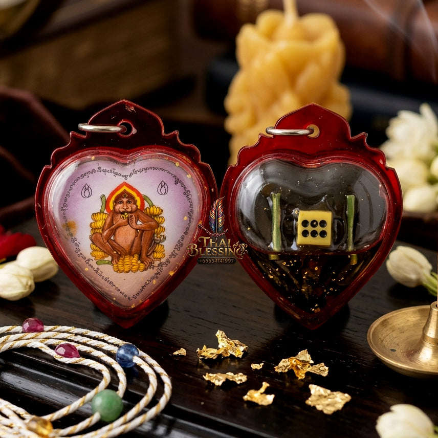 ✨ [The Sovereign of Infinite Ease & Magnetic Prosperity: The 2026 "Master-Class" Edition] Sacred "Locket Ling Kin Kluai (The Monkey Who Eats Bananas – Symbol of Effortless Abundance)" – Special "108-Herb Powder & Charm Oil" Thai Blessing Co By