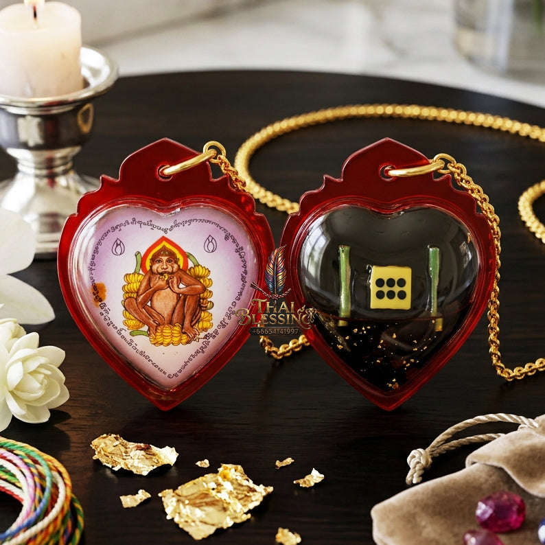 ✨ [The Sovereign of Infinite Ease & Magnetic Prosperity: The 2026 "Master-Class" Edition] Sacred "Locket Ling Kin Kluai (The Monkey Who Eats Bananas – Symbol of Effortless Abundance)" – Special "108-Herb Powder & Charm Oil" Thai Blessing Co By