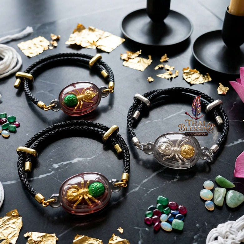 ✨ [The Sovereign of Infinite Endurance: The 2013 Master-Edition] Sacred "Phaya Mod Ngam" (The Lord of the Ant-King) – Special "Thong Thip" (Sacred Brass Alloy) with Green Enamel – Encased in "Red Chicken Herb Oil" (Wahn Phaya Kai Daeng) Thai