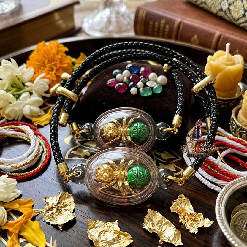 ✨ [The Sovereign of Infinite Endurance: The 2013 Master-Edition] Sacred "Phaya Mod Ngam" (The Lord of the Ant-King) – Special "Thong Thip" (Sacred Brass Alloy) with Green Enamel – Encased in "Red Chicken Herb Oil" (Wahn Phaya Kai Daeng) Thai