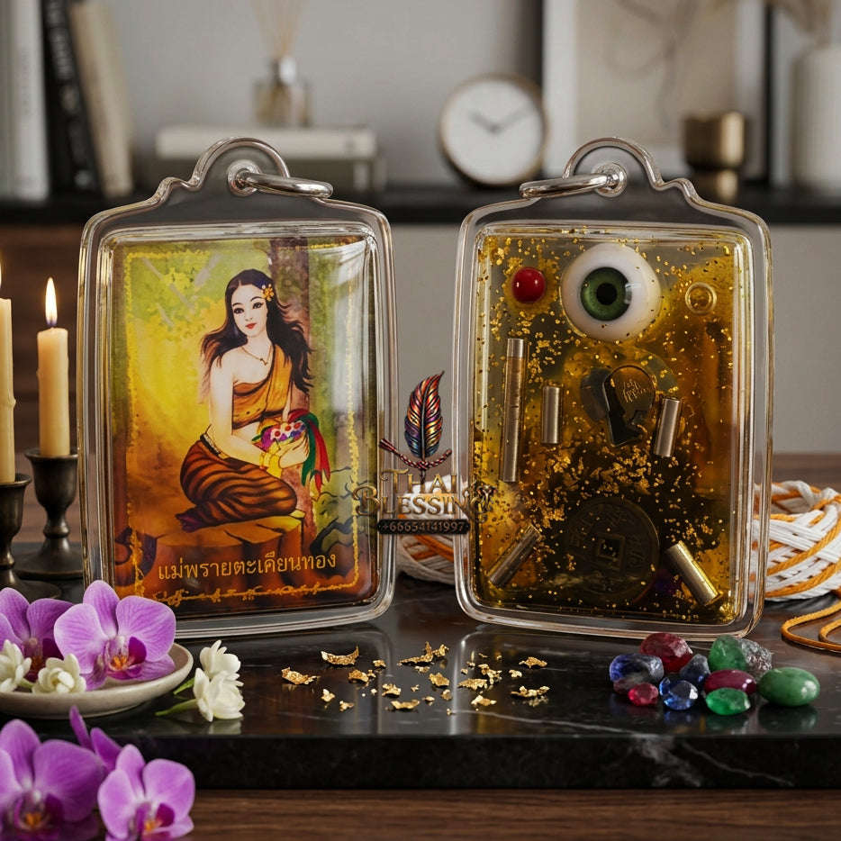 ✨ [The Sovereign of Infinite Erotic Gravity & Irresistible Commercial Command: The 2026 "Grand-Master" Edition] Sacred "Locket Nang Takian Thong (The Sovereign Lady of Ancient Forest-Wealth)" – Special "Herb-Infused Oil" Thai Blessing Co By