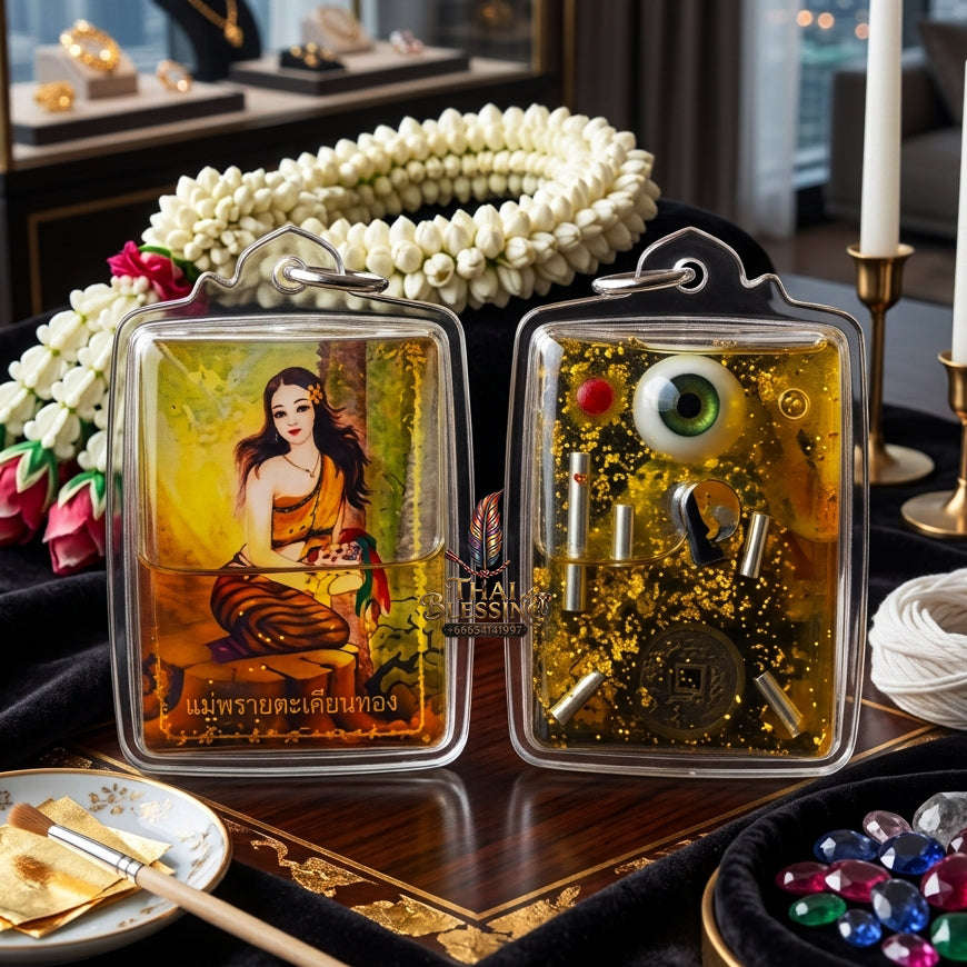 ✨ [The Sovereign of Infinite Erotic Gravity & Irresistible Commercial Command: The 2026 "Grand-Master" Edition] Sacred "Locket Nang Takian Thong (The Sovereign Lady of Ancient Forest-Wealth)" – Special "Herb-Infused Oil" Thai Blessing Co By
