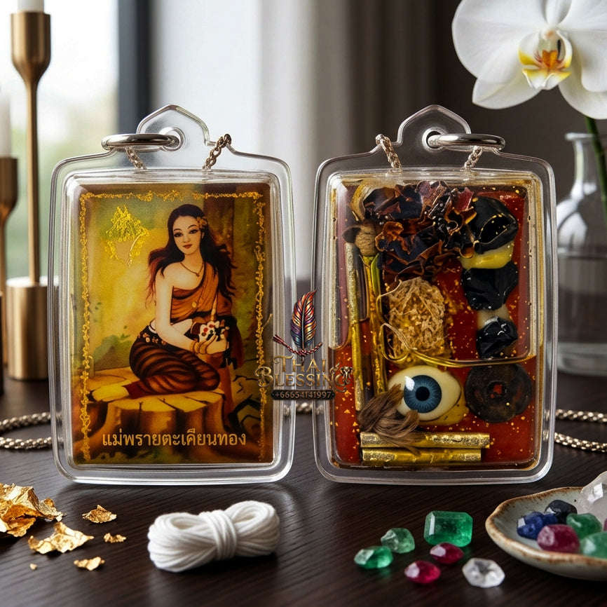 ✨ [The Sovereign of Infinite Erotic Gravity & Irresistible Commercial Command: The 2026 "Grand-Master" Edition] Sacred "Locket Nang Takian Thong (The Sovereign Lady of Ancient Forest-Wealth)" – Special "Large-Format & Herb-Infused Oil" Thai