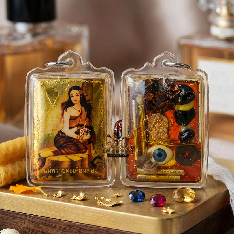✨ [The Sovereign of Infinite Erotic Gravity & Irresistible Commercial Command: The 2026 "Grand-Master" Edition] Sacred "Locket Nang Takian Thong (The Sovereign Lady of Ancient Forest-Wealth)" – Special "Large-Format & Herb-Infused Oil" Thai